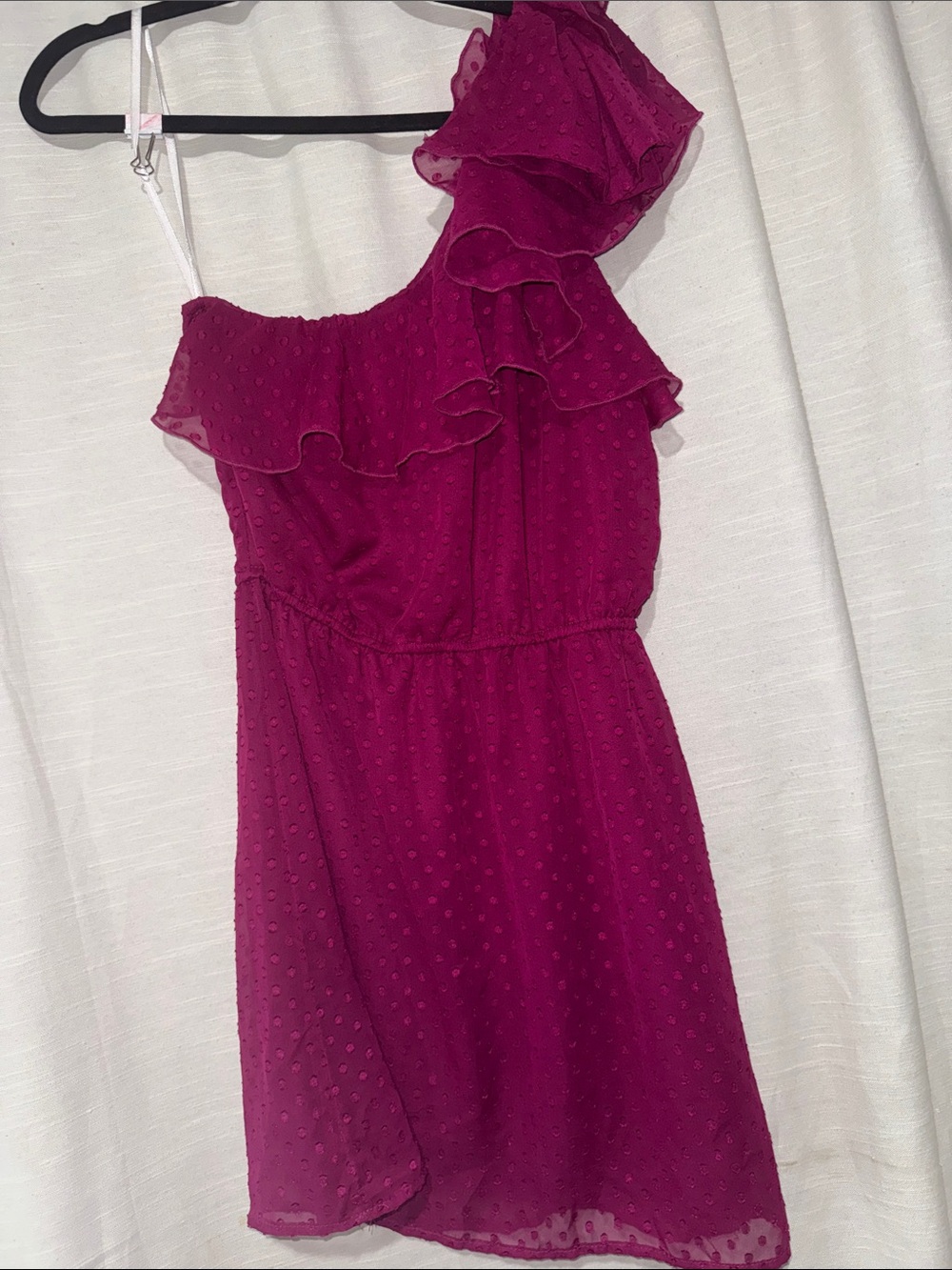 Xhilaration Fuchsia Swiss Dot Blouse